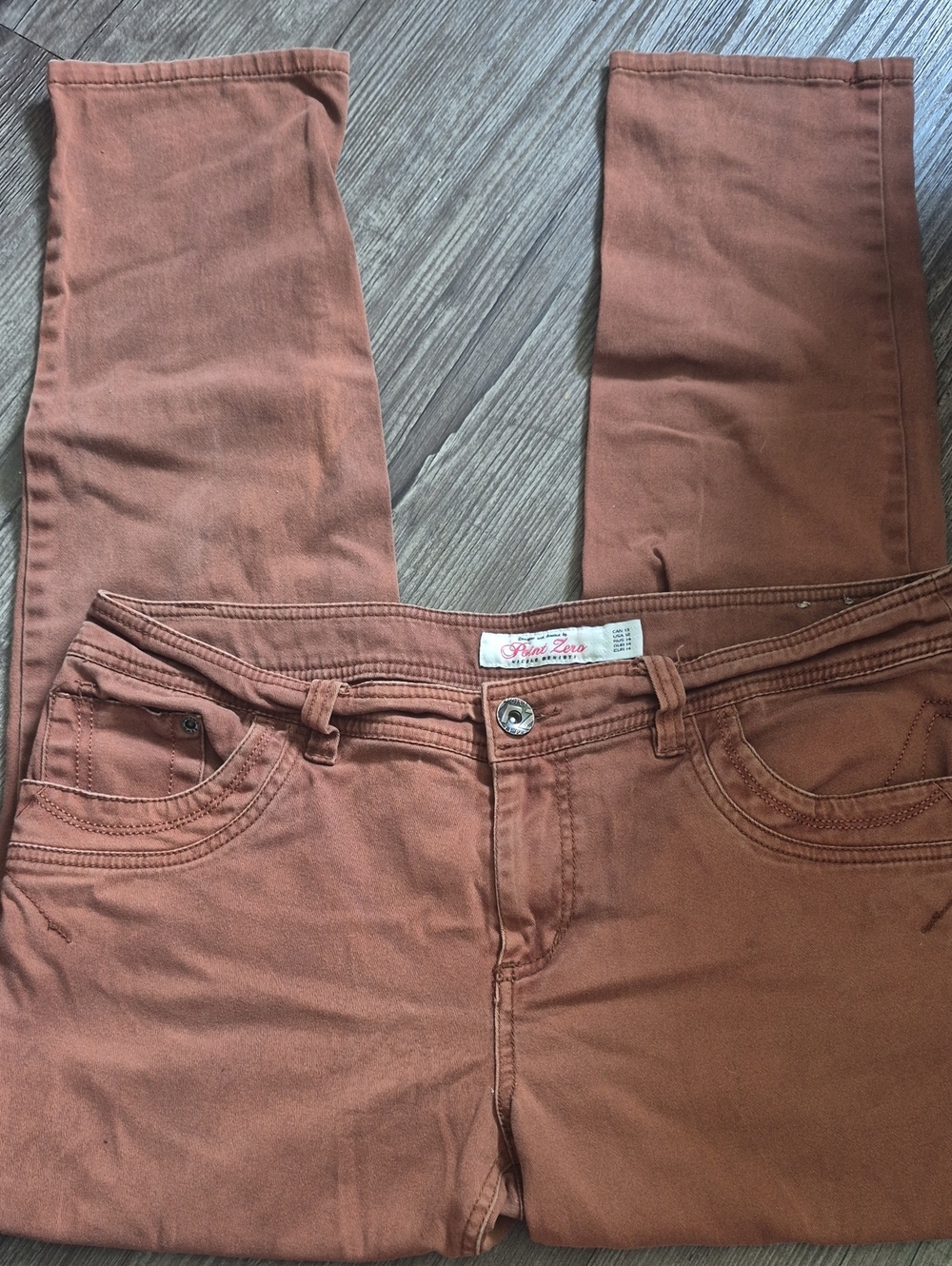 Point Zero Women's Skinny Leg Jeans in Rust Brown
